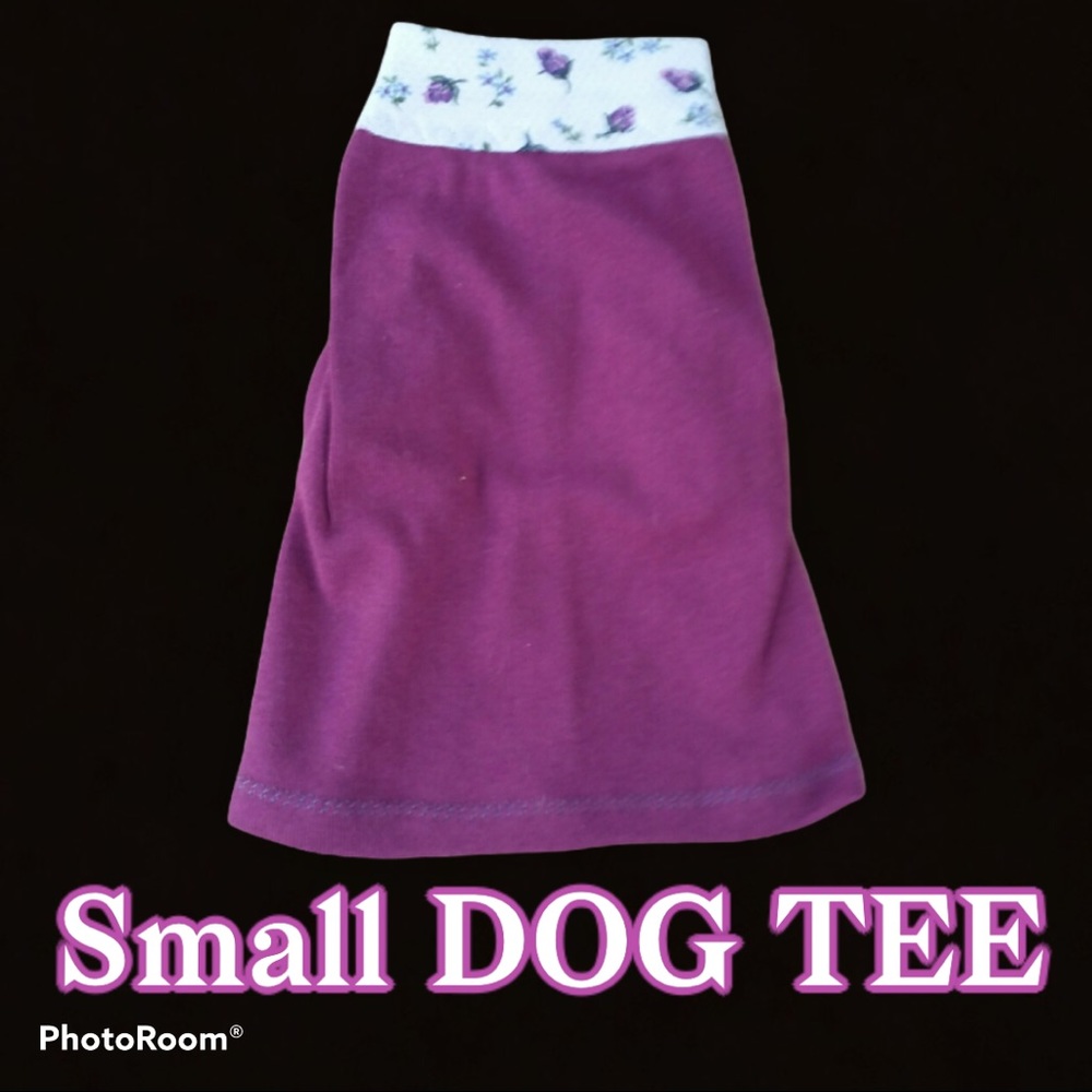 Handmade XS Dog Puppy Tee Purple Rose Floral Teacup Toy Breed Chihuahua Cute Top